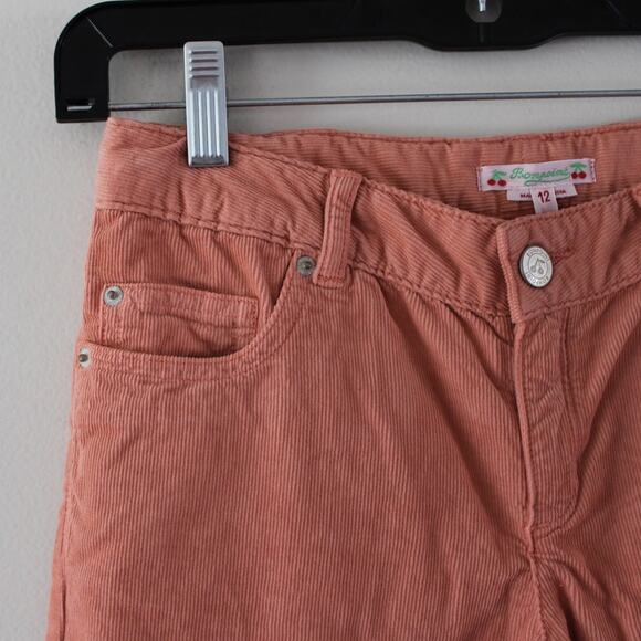 NWT Bonpoint Sienna Style Corduroy Pants Slim Straight Cookie Orange Pink 12 - Picture 2 of 9